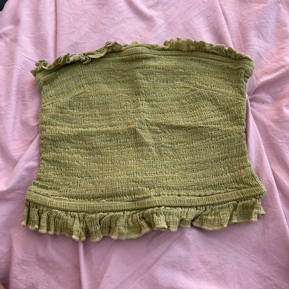 Urban Outfitters Textured Green Tube Top